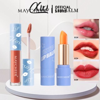  Son dưỡng môi màu SACE MAYCHEER LADY Dưỡng ẩm Không dính vào cốc Son bóng + Velvet Lip Glaze Pigment Matte Liptint Chống thấm nước Son môi lâu trôi Trang điểm môi Cosmeci