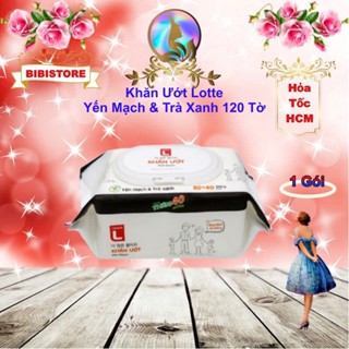 Khăn Ướt Lotte  Choice L Em Bé 80 miếng/ Hương Yến Mạch Trà Xanh 120 miếng (Bibistore)