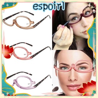 Kính mắt gấp ESPOIR, + 1.0 ~ + 4.0 Kính mắt Diopter Kính đọc sách trang điểm xoay, Chăm sóc thị giác thời trang Kính mỹ phẩm khung đầy màu sắc Phụ nữ