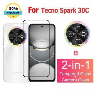  cường lực Tecno Spark 30C Kính Cường Lực Bảo Vệ Màn Hình Cho Tecno Camon 30 20 8 Spark 20 Plus 10C 20C 10 Pova 6 Neo 4 5 Pro 5G Full Coverage Glass Film+Camera Lens Glass Protector全 Kính bảo vệ ống kính máy ảnh 