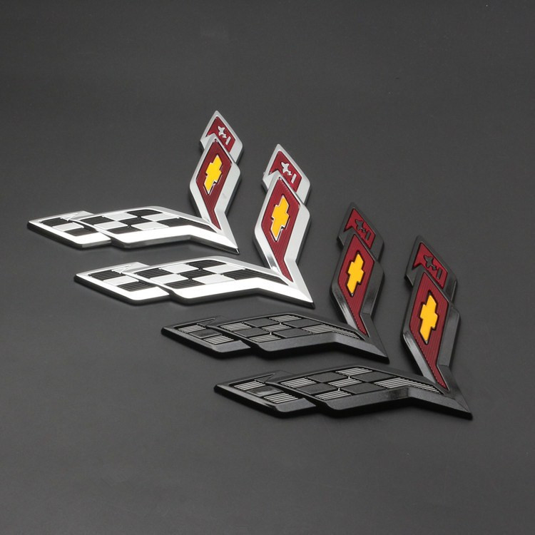 Chevrolet chevrolet corvette corvette Logo Ô Tô Nhãn Dán Từ Logo Sửa Đổi Xe Màu Đen Phía Trước Phía 