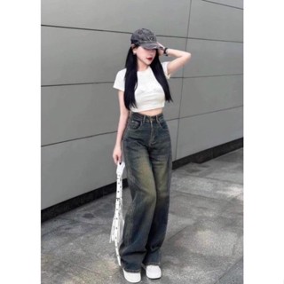Quần jeans nữ ống rộng may viền chắp thân cực xinh xắn hot trend