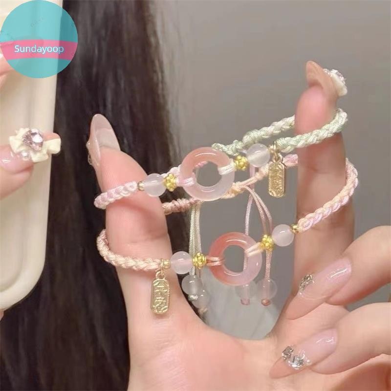 Sund Mới Phong Cách Trung Hoa Phong Cách Dân Tộc Hòa Bình Khóa Bện Vòng Tay Cô Gái Trái Tim Đính Hạt