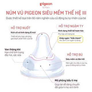 [PIGEON CHÍNH HÃNG] Núm Ti Pigeon PRO SofTouch nội địa nhật Thế Hệ Thứ 3