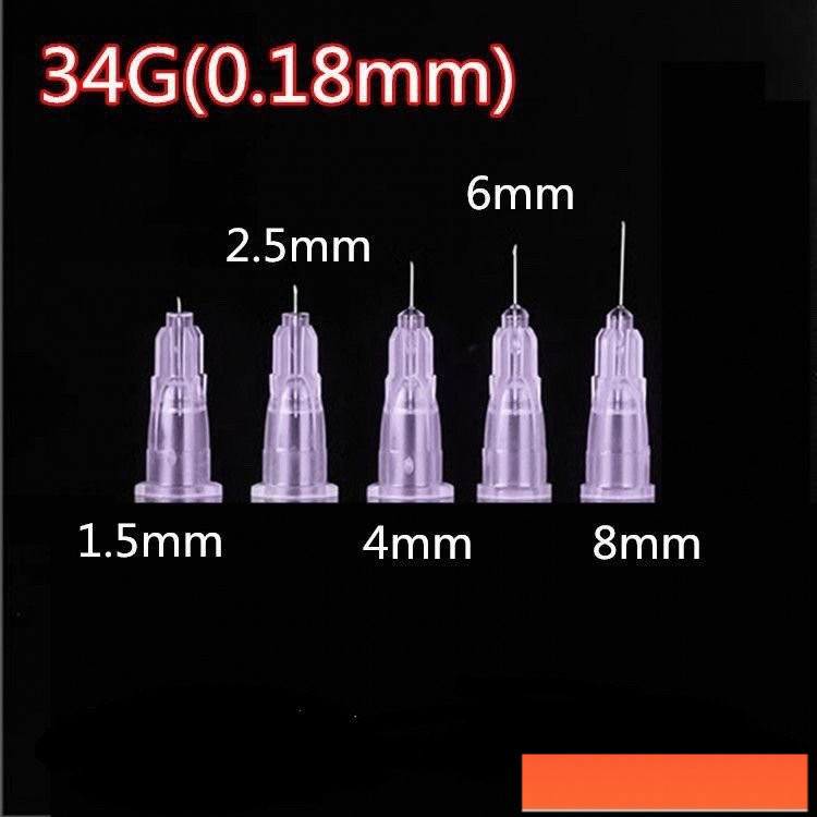 Kim tiêm kim dùng một lần34G Nanoneedle0.18x1.5mm 34G2.5MM 34g4mm Đầu kim mịn Thí nghiệm Micro kim t