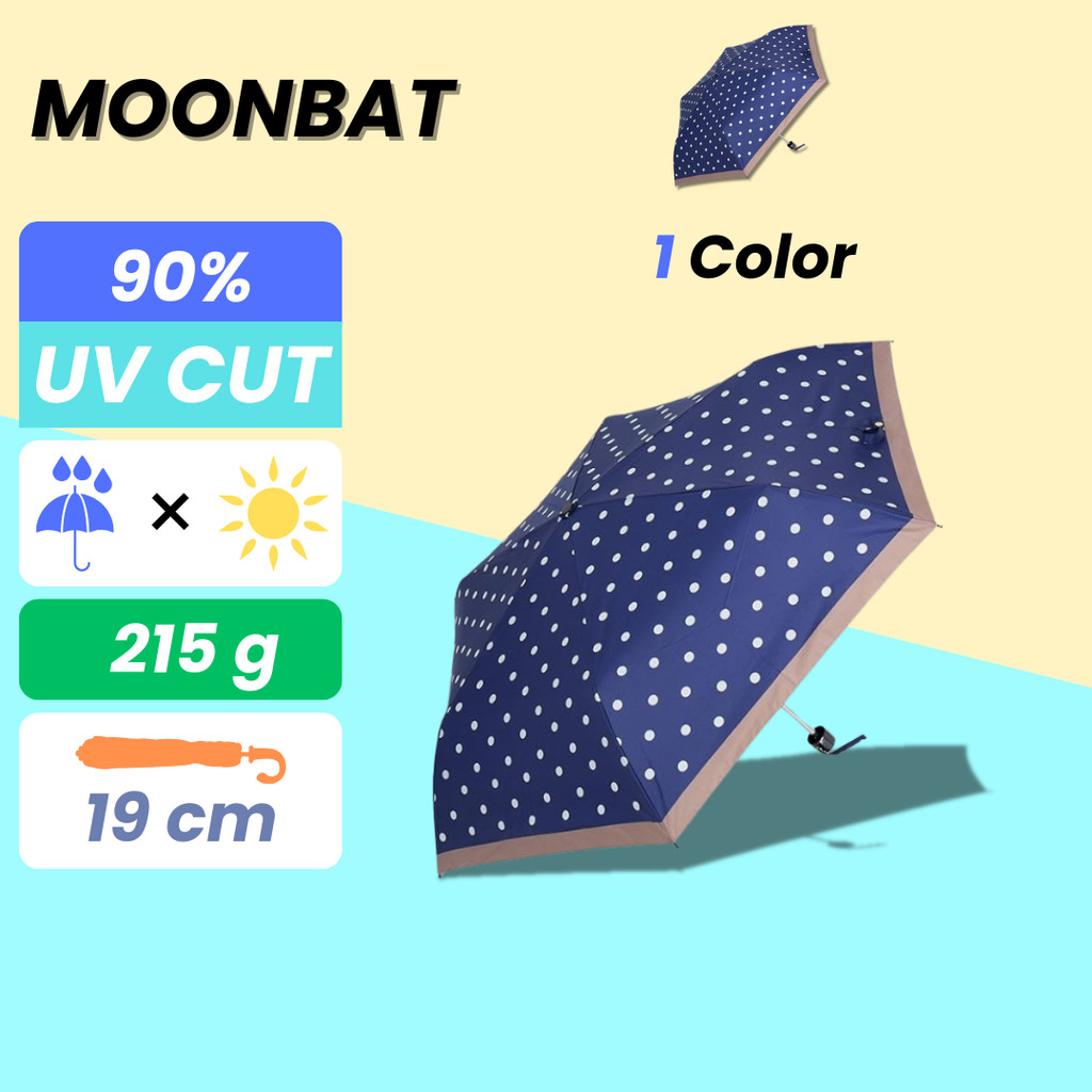 Moonbat Sweet Jasmine Folding Umbrella UV Protection Rain And Shine Dot Design Blue 21-222-92221