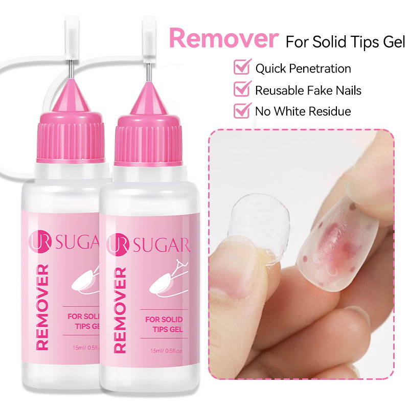 UR SUGAR 15ml Dụng cụ tẩy keo dán móng tay để ép móng tay Dễ dàng loại bỏ đầu móng tay giả Chất kết dính rắn Gel tẩy móng tay rắn
