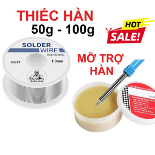  Hỏa tốc HCM - Cuộn Thiếc hàn Solder Wire và mỡ trợ hàn - chì hàn 1mm 50gam 100gam - Thiếc hàn cuộn 63 37 LK247 Limo 