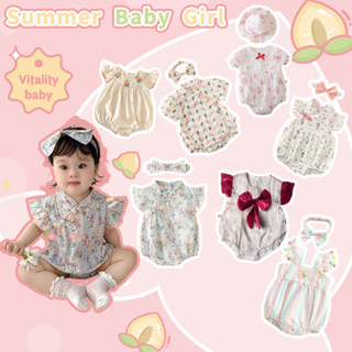 Mùa Hè Mới Quần Áo Cho Bé Gái Tay Bay Mỏng Body 0-24 Tháng Cho Bé Thoải Mái Và Thoáng Khí Nhiều Phong Cách Tùy Chọn Áo Liền Quần Thời Trang Phong Cách Hàn Quốc