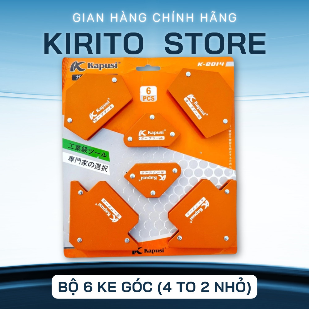 Bộ 6 ke góc nam châm 4 ke góc 25lbs, 2 ke góc 10 lbs kapusi (Vỉ 6c)