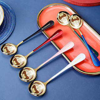 Aanadel📢Thìa gia dụng dễ thương bằng thép không gỉ Thìa hoạt hình Pokonyan Thìa