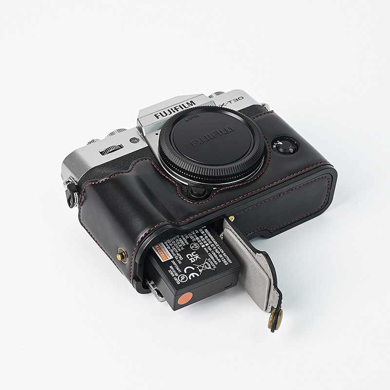 Dành Cho Fujifilm XT30II XT30 XT20 XT10 Da PU Nửa Thân Túi Mở Đáy Có Dây Đeo Tay