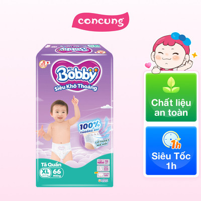 Tã quần Bobby size XL, 66 miếng - Giao bao bì ngẫu nhiên - concung