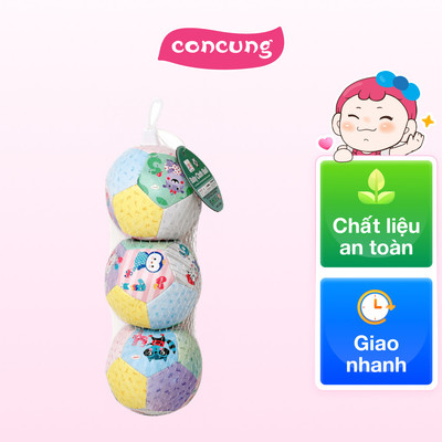 Bộ 3 bóng mềm tròn họa tiết hoạt hình và chữ số cao cấp 10cm JS056816 Animo