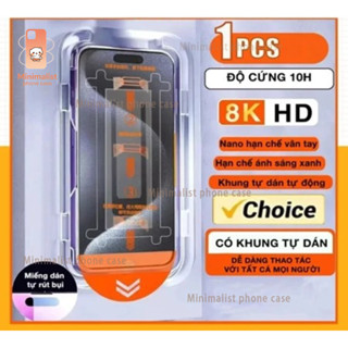 Kính cường lực khung tự dán tự rút bụi siêu mịn dành cho iphone 16 15 14 13 12 11 Pro Max 6 7 8 Plus X XR XS MAX GHM 💖