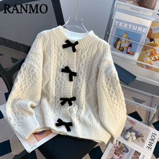 RANMO áolen áo cardigan khoác tingoan  Cổ điển Trendy Vintage Thời trang WMJ24705EZ 28Z240709