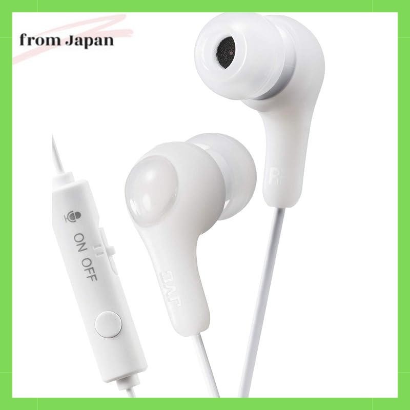 JVC HA-FX7G-W Gaming Earphones with Remote and Mic, Compact Lightweight Design, for Telework and TV 