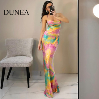 Đầm ren hở lưng in hình gợi cảm DUNEA dành cho nữ