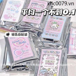 Ins bạc tự dính túi đựng thẻ nhỏ bao bì túi niêm phong bao bì nhỏ thẻ bao bì chất liệu bao bì túi ziplock cao cấp