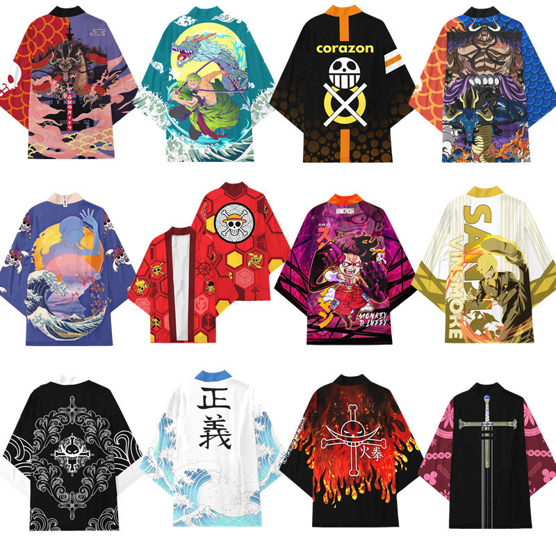 Anime One Piece Cosplay Trang Phục Portgas D Ace Monkey D Luffy Roronoa Zoro Cloak Kimono Nhật Bản H