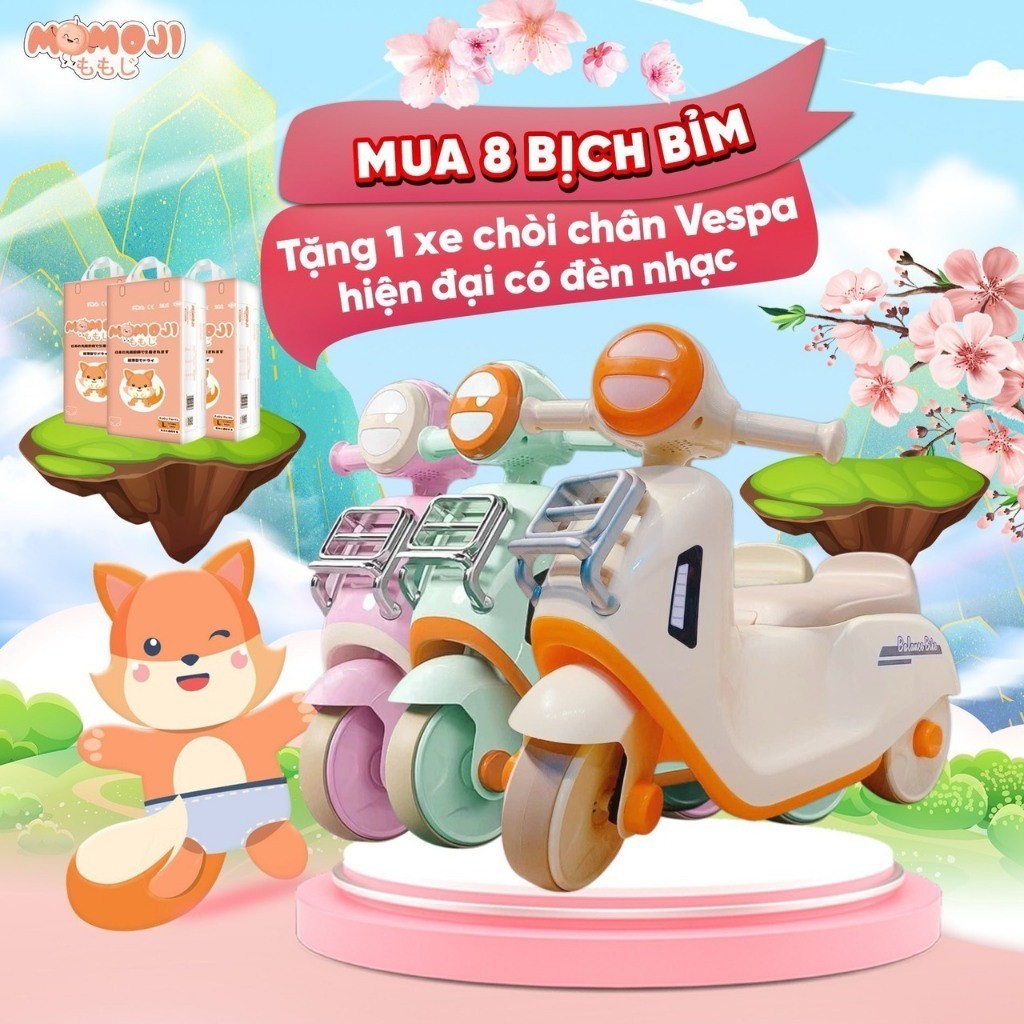 [Tặng quà] Combo 8 Bịch Tã/Bỉm Momoji Extra Siêu thấm hút cho bé