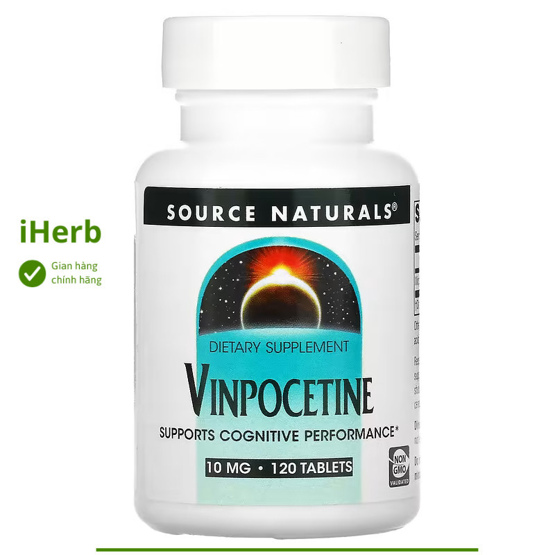 Viên uống hỗ trợ hiệu suất nhận thức Vinpocetine 10 mg lọ 60 viên Source Naturals - iHerb Việt Nam