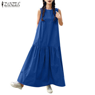 Zanzea Nữ Thời Trang Hàn Quốc Váy Không Tay Ruffle Hem