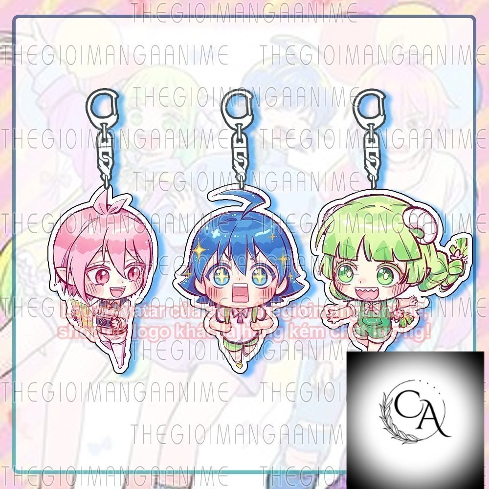 Móc khóa IRUMA GIÁ ĐÁO ver ĐI Mairimashita Iruma-kun anime chibi mica trong acrylic xinh xắn