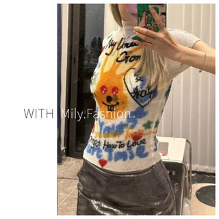 Áo Thun Ngắn Tay In Chữ Phong Cách Retro Thời Trang Cho Nữ