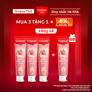 Bộ 3 Kem đánh răng Colgate thiên nhiên từ muối hồng Himalaya cho răng sáng khỏe 180g