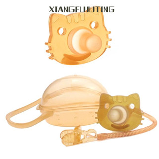 Núm ti giả kèm dây đeo và hộp đựng bằng silicon cho trẻ sơ sinh (có bán lẻ núm ti giả)