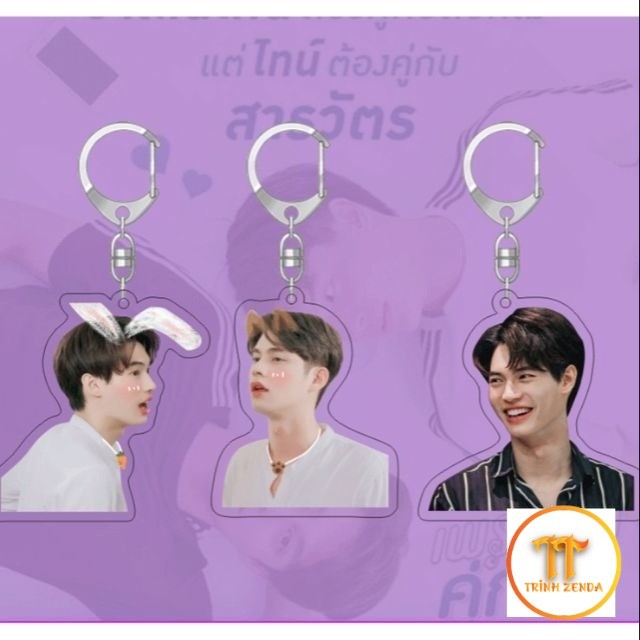 (CÓ IN THEO YÊU CẦU) (MẪU2) SẴN 3,9,11 | Móc khoá BrightWin Sarawat Tine 2gether the series-ZD