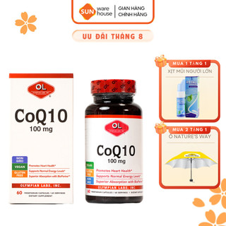 Viên Uống Hỗ Trợ Tim Mạch OLYMPIAN LABS CoQ10 100mg cải Thiện Sức Khoẻ 60 Viên