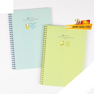 Vở B5 bìa nhựa lò xo kép 80 trang ruột chấm Dot grid VPPKLONG, cuốn tập sổ viết Klong MS 577