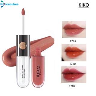 Son môi Kiko Double Lip Glaze Mirror Texture dưỡng ẩm và lâu trôi không cần nhúng cốc ICECUBES