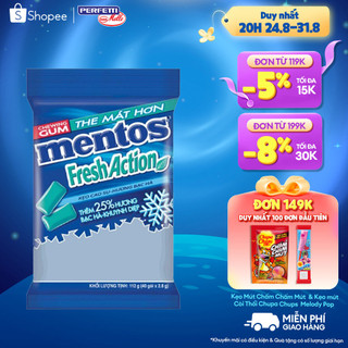 Sing gum Mentos Fresh Action hương bạc hà mạnh