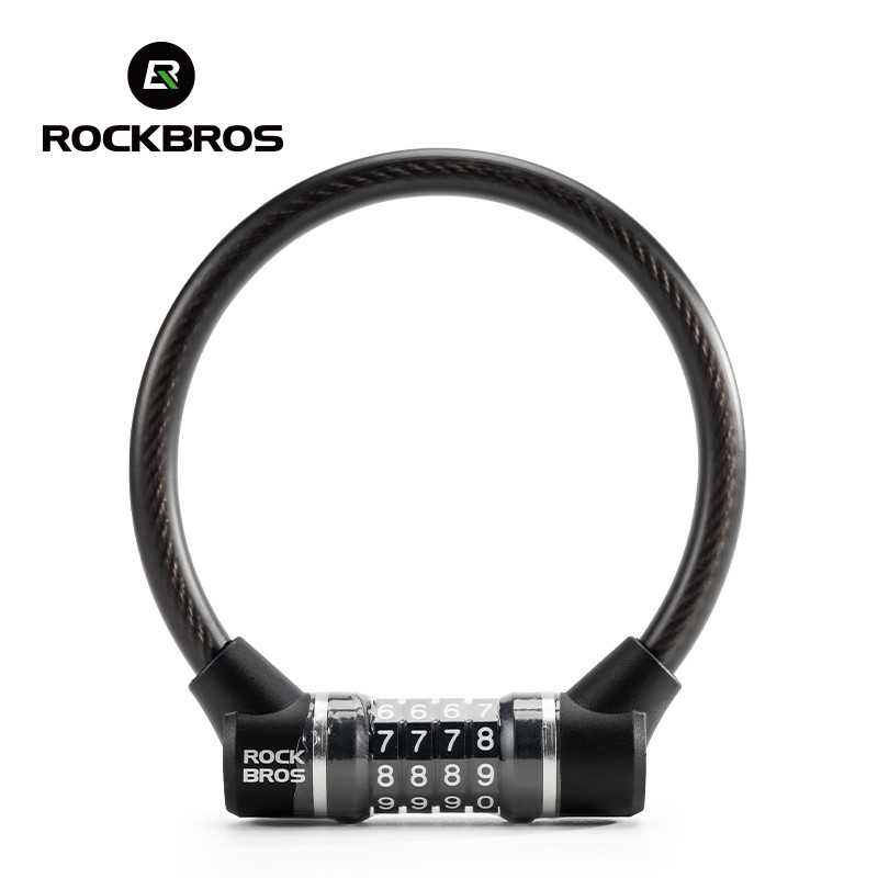 ROCKBROS Khóa Mật Khẩu Xe Đạp Di Động Bền Cáp Thép Chống Thấm Nước Chống Trộm