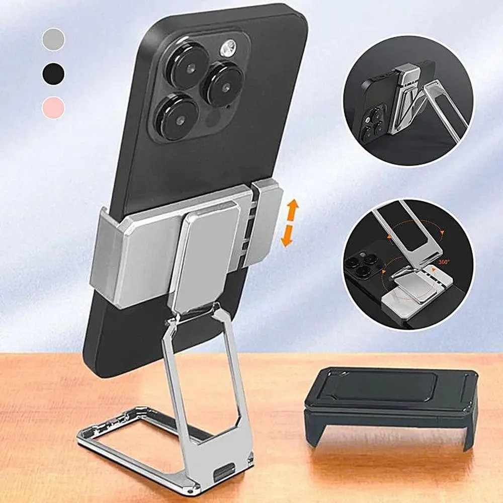Có Thể Gập Lại Để Bàn Giá Đỡ Điện Thoại Đứng Kim Loại Mặt Sau Kẹp Loại Kính Thiên Văn Xoay Chân Đế Gắn Đa Năng Cho iPhone