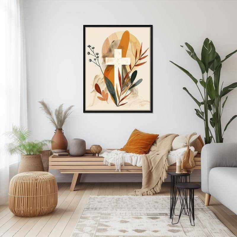 Chữ Thập Tối Giản Chúa Giêsu boho Treo Tường Nghệ Thuật canvas In Kinh Thánh Nghệ Thuật Kinh Thánh P