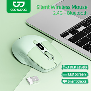  Chuột Bluetooth kép GOOJODOQ 2.4GHz Ba kết nối Thiết kế công thái học im lặng với màn hình LED và điều chỉnh dpi 