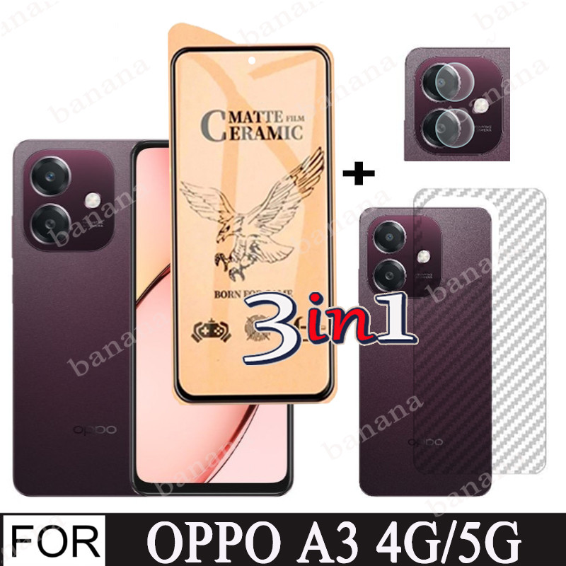 Kính cường lực gốm Oppo A3 cho Oppo A3X A3 4G 5G 3 trong 1 Matte Privacy Kính cường lực bảo vệ màn h