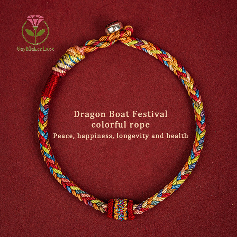 [Saymakerlace] Vòng tay bện thủ công Sợi đầy màu sắc Chúc may mắn Vòng tay dây quyến rũ dành cho nữ Nút thắt dây đỏ Vòng tay dệt Quà tặng | BigBuy360 - bigbuy360.vn