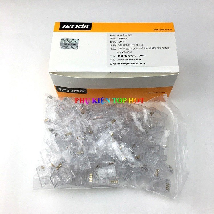 Đầu mạng rj45 Tenda Cat5e 1013C / Cat6 TD-2006A (Hộp 100 con)