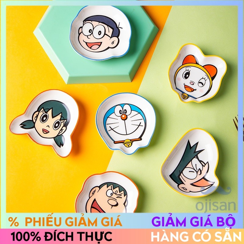 [Doraemon]  Bộ Đĩa Sứ Đựng Gia Vị