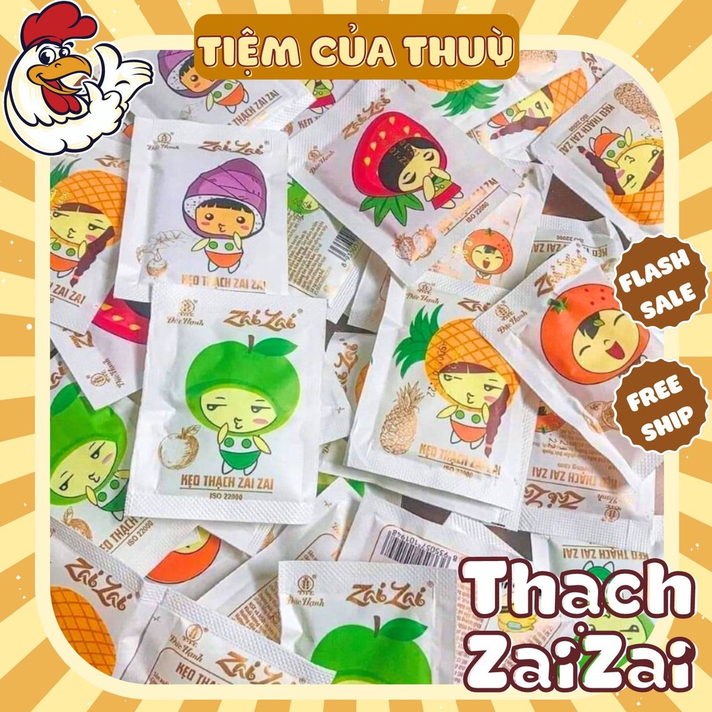  500G Kẹo Thạch Zai Zai Hương Vị Trái Cây Kẹo Thạch Zaizai  Thạch Rau Câu 6 hương vị giải nhiệt mùa hè 
