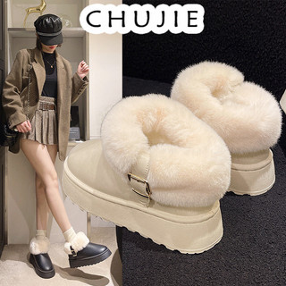 CHUJIE giày đi tuyết boot cổ lông Bốt Đi Tuyết Dày Đế Dày Tăng Chiều Cao Thiết kế độc đáo Đa dạng Đa dụng Tiện lợi FXD2491UGE 39Z240927