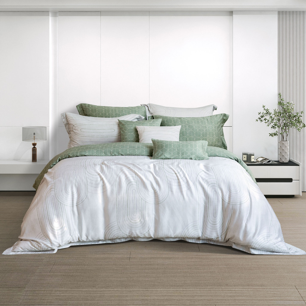 Bộ ga chun hoặc ga phủ kèm Vỏ chăn có chần mỏng Akemi Tencel Modal Ardent v3, gồm 6 món (King / Quee