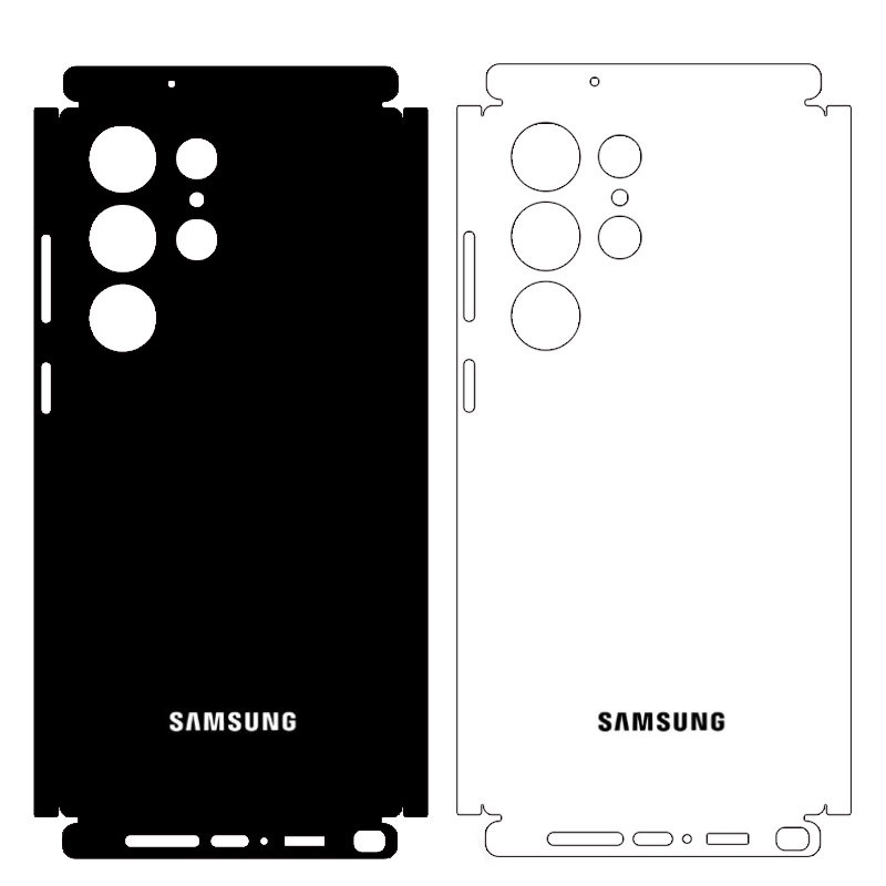 Màu Trơn Đen Trắng Da Cho Samsung Galaxy S22 S23 S24 Ultra Decal Da Mặt Sau Bảo Vệ Màn Hình Bọc Thay