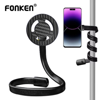Fonken Từ Hút Điện Thoại Di Động Đứng Xe Đẩy Điện Thoại Gắn Vòng Kim Loại Ống Mạnh Từ Giá Đỡ Thoại Phụ Kiện
