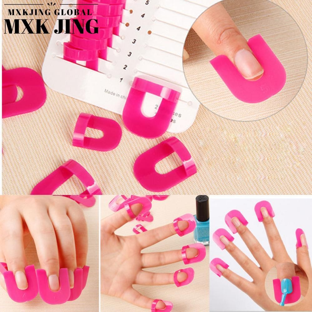 MXKJING   Set 26 dụng cụ đeo ngón tay chống lem sơn móng